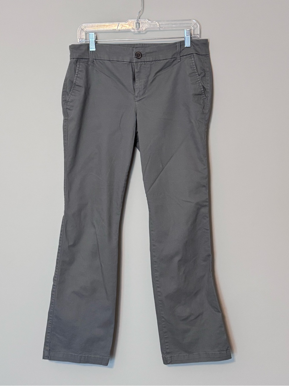 Old Navy Gray Stretch Bootcut Chino Pants Size 8 Petite